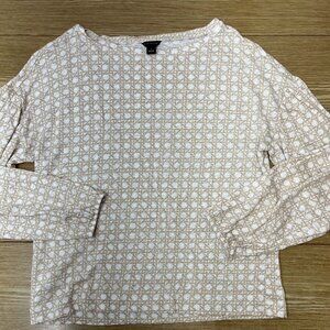 Ann Taylor Woven Print Long Sleeve Blouse